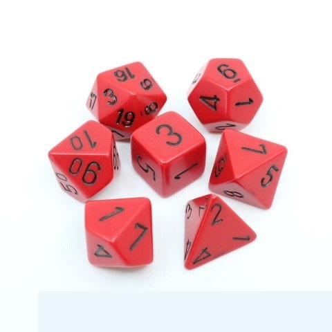 Opaque Red with Black Dice Set - Rollespilsterninger - Chessex
